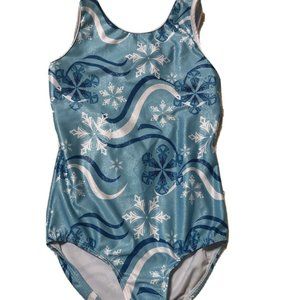 Girls Winter Frozen Snowflake Leotard Size 8A
